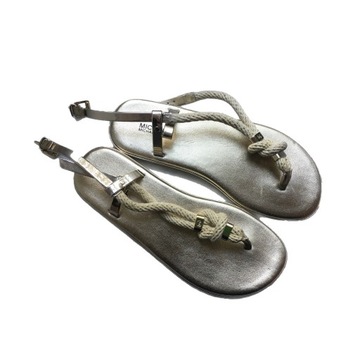 Skórzane sandałki sandały Michael Kors złote 37