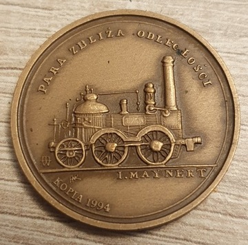 Medal kolej Warszawsko-wiedeńska 1845 kopia z 1994