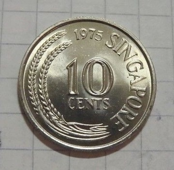 (3115) Singapur 10 centów 1975 UNC rzadsza