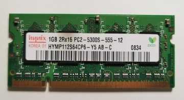 Pamięć RAM Hynix 1GB 2Rx16 PC2-5300S-555-12