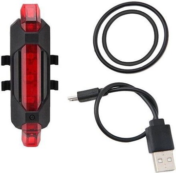 LAMPA LAMPKA ROWEROWA LED ŁADOWANA USB MOCNA TYŁ*°