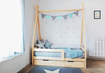 Łóżko dla dziecka z barierką TIPI
