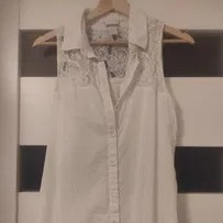 Biała koszula bez rękawów H&M 38