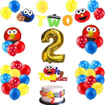 Zestaw urodzinowy dla 2 latka Elmo Ulica sezamkowa