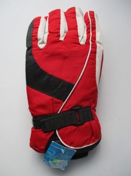 Rękawiczki młodzieżowe ortalionowe czerwone XL