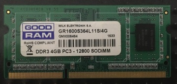 RAM 4GB do laptopa