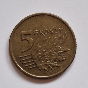 MONETA 5 GROSZY 1993 ŁADNA