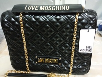 Torba, czarna, duża, kurierska Love Moschino