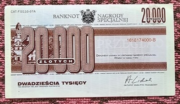 Kolekcjonerski banknot 20000 ZŁ , Reader's Digest