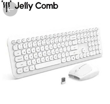 Zestaw klawiatura i mysz biały 2,4 GHz Jelly Comb