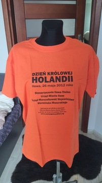 Męska pomarańczowa koszulka na krótki rękaw r. L