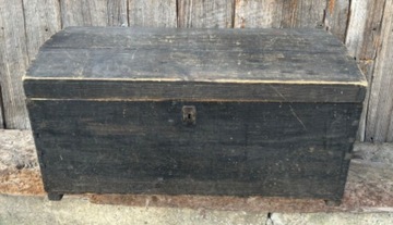 Stary kufer kuferek drewniany skrzynia ludowa