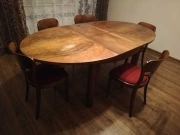 Thonet Stół oraz 5 krzeseł 