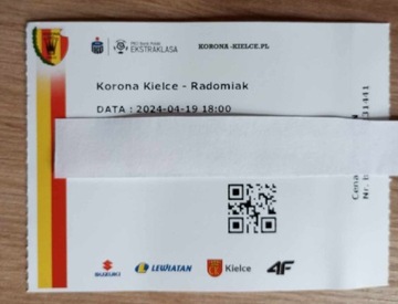 Bilet Korona Kielce - Radomiak Radom 19.04.2024