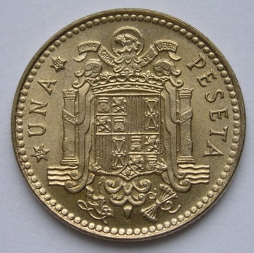 Hiszpania 1 peseta 1975 - Juan Carlos - stan 1/2