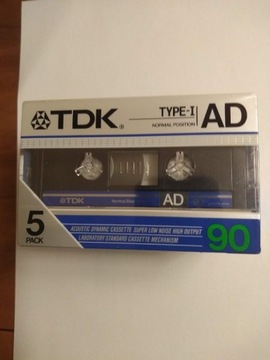 TDK AD 90 Typ I 5 pack. 1985 Kaseta magnetofonowa