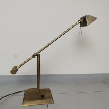Lampa biurkowa mosiężna Hillebrand vintage mosiądz