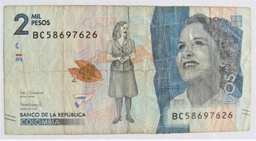 2000 Pesos 2 Mil 2018 Pesos Kolumbia