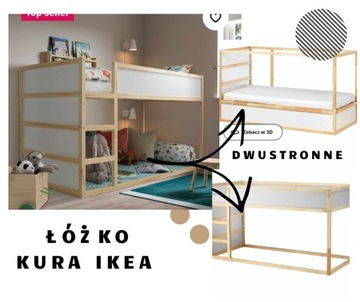 ŁÓŻKO NA ANTRESOLI DZIECIĘCE KURA IKEA 