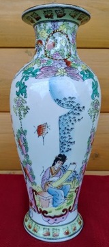 Chiny Japonia porcelana wazon Familie Rose 25 cm