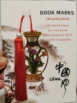 Chińska zakładka do książki Wazon Kwiaty
