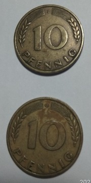 10 pfennig 1950 rok Niemcy 2 sztuki