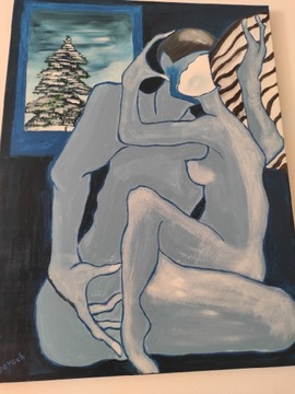 Obraz ręcznie malowany akrylowy ,,the lovers "