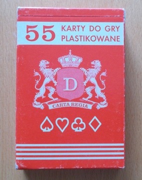 Karty do gry 55 szt. plastikowane lata 1990te NOWE