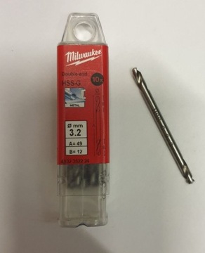 Milwaukee wiertła do metalu HSS-G 3,2 mm dwustrone