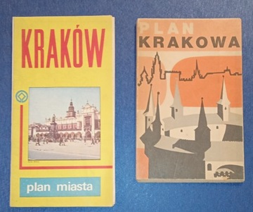 Zestaw dwóch planów Krakowa 1973 i 1980