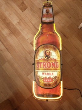 Warka strong piwo neon reklama świetlna plafon 