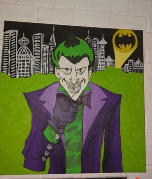 Obraz olejny Joker Gotham City 60x60cm 