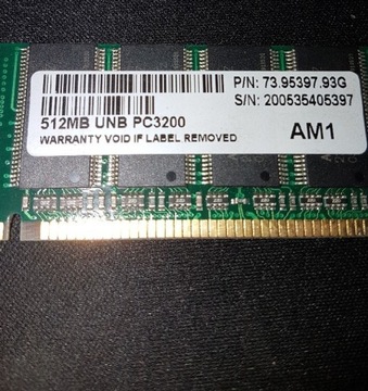Pamięć DDR 512MB UNB PC300