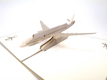 Kartki 3D pop up Samolot pasażerski - podróż