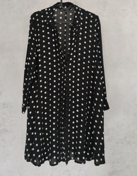 Zara koszulowa sukienka groszki  guziki XS/S 