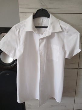 Koszula chłopięca biała rozmiar 146