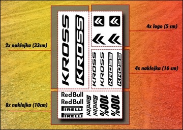 Naklejki KROSS na rower rowerowe Zestaw XL