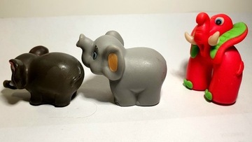 Zabawki figurki słoń słoniki 3szt.
