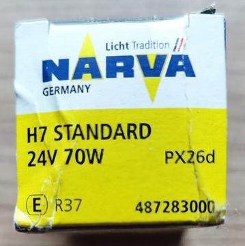 Zarówka halogenowa H7 24V 70W NARVA