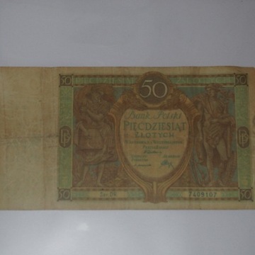 Banknot 50 złotych z 1929 r.