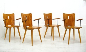 Komplet czterech krzeseł, lata 70. 