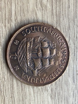 Moneta RPA Afryka Południowa 1 pens 1945