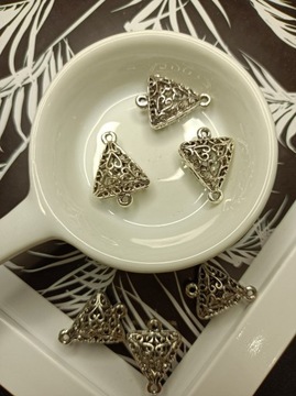 Łączniki biżuteria handmade metalowe trójkąty