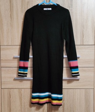 Sukienka sweterkowa M&S paski r.146