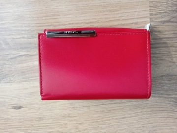 Skórzany portfel damski czerwony Cavaldi 