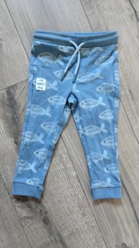 Spodnie dresowe niebieskie z nadrukiem w rybki