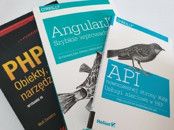 Zestaw trzech książek: PHP, AngualrJS, API