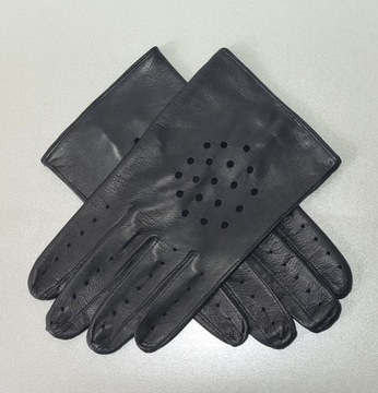 Rękawiczki samochodowe skóra CZARNE T.Kowalski XL