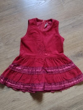 Sukienka sztruksowa r. 98 czerwona