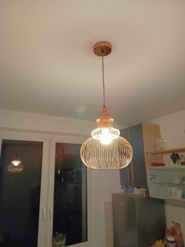 Lampa miedziana, żyrandol 